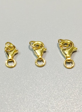 S925银扣头DIY珍珠项链手链配件扣连接扣镀18K金送珍珠线连接扣