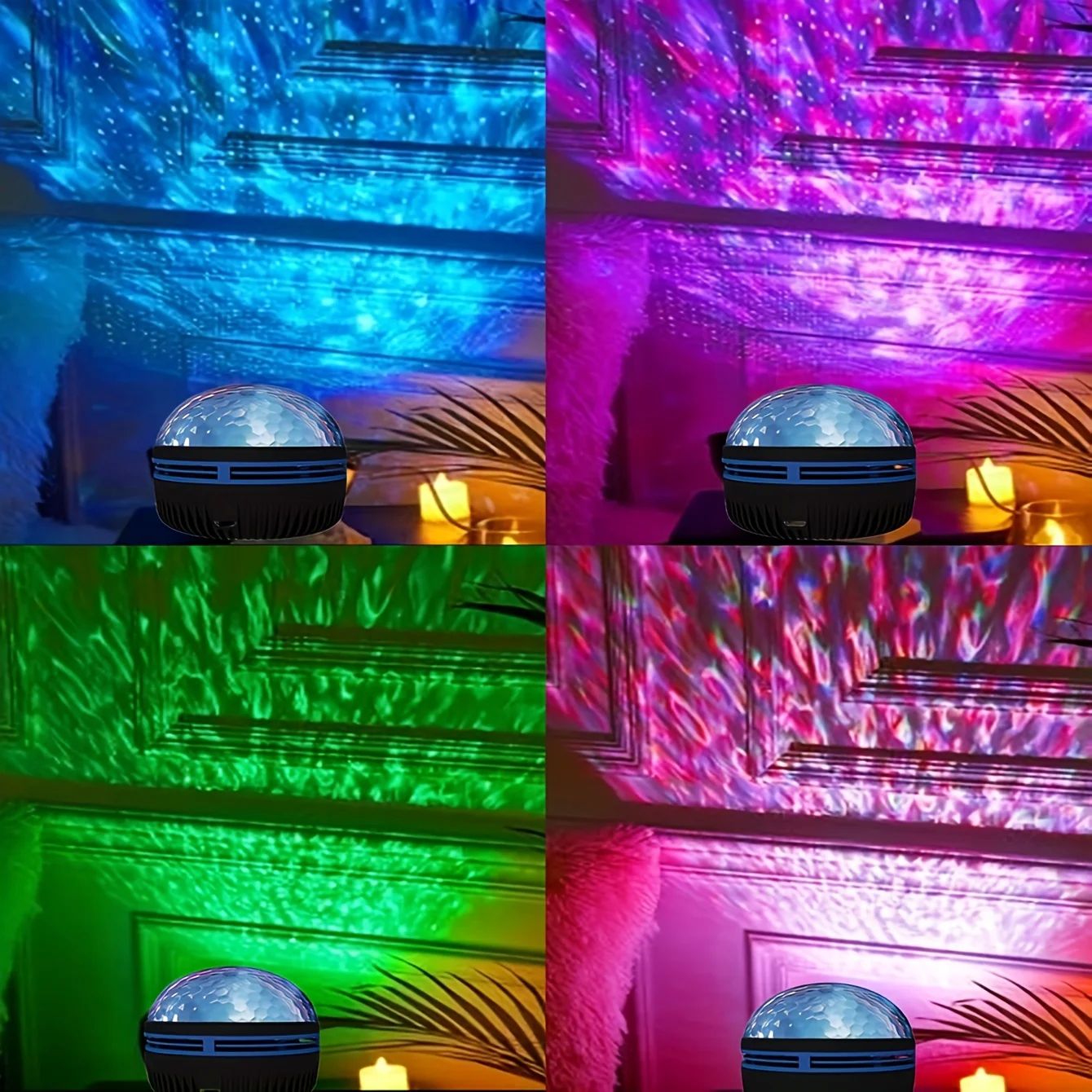 1pc Starry Projector Light With 7 Color Patterns & Remote Co - 图1