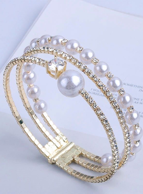 网红带钻手镯女手饰网红简约个性小众手饰品森系复古开口手环新款