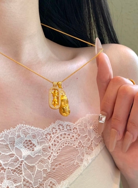 水贝黄金貔貅金刚杵金包银吊坠女