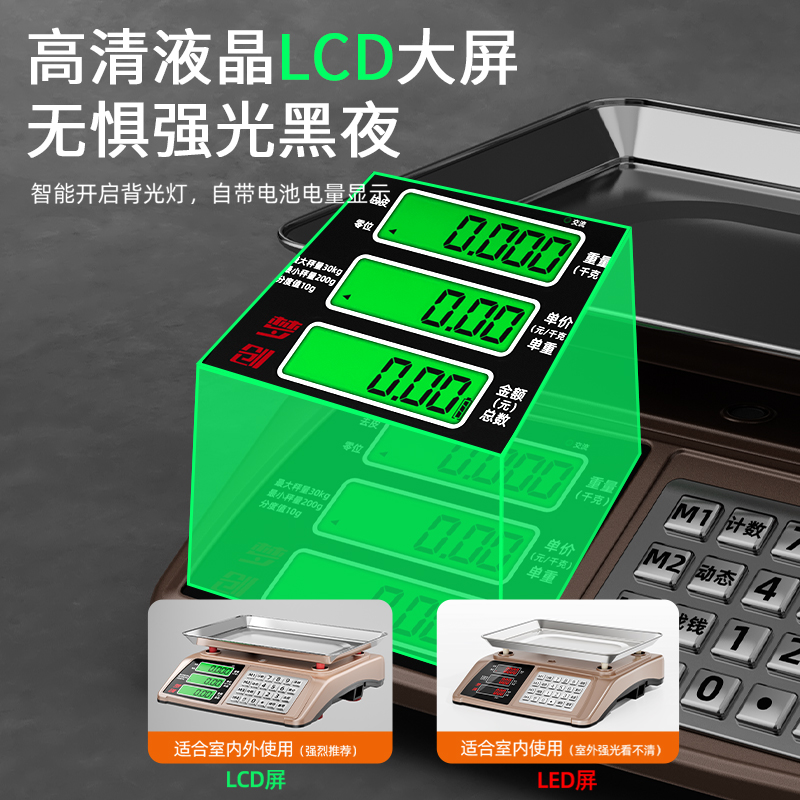梦创电子秤商用小型台秤30kg公斤高精度称重电子称市场卖菜用克称