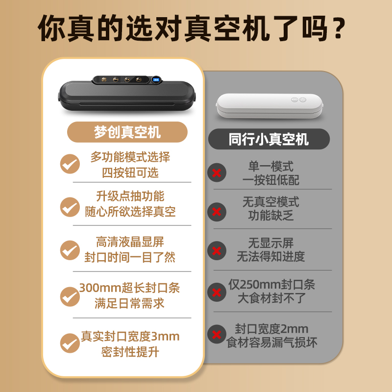 2024新款真空封口机小型家用食品包装全自动抽真空塑封压缩保鲜器