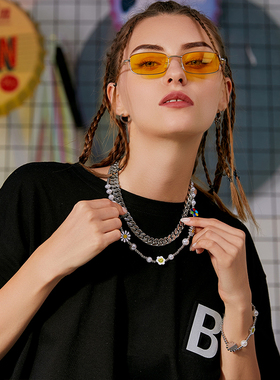 官方雏菊笑脸太阳花珍珠拼接项链