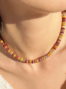 高配色轻奢天然原石项链