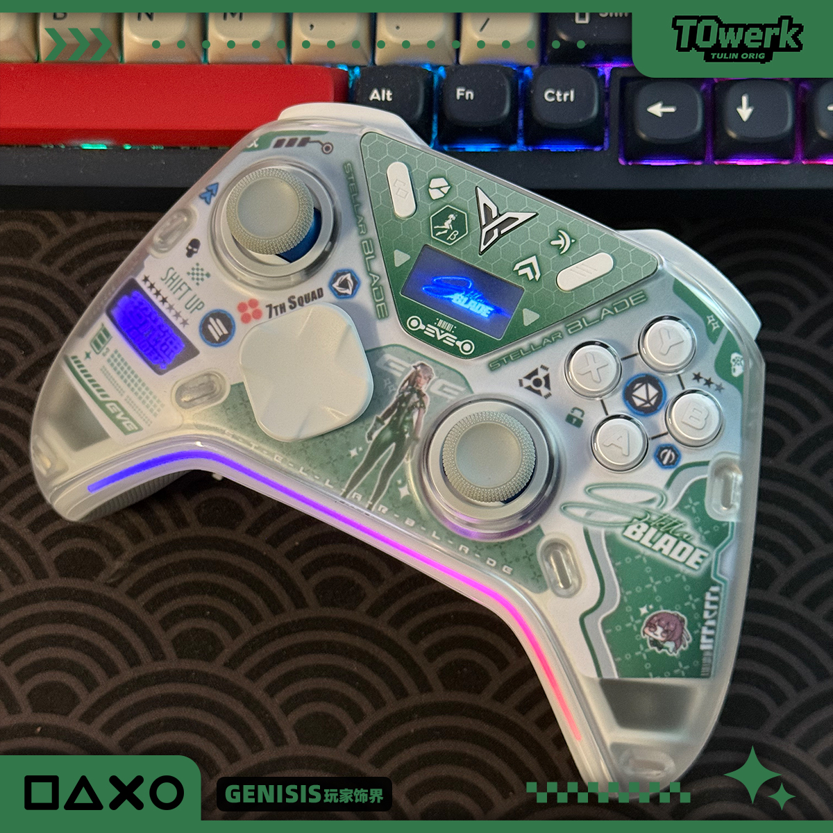 飞智八爪鱼5/4剑星伊芙主题手柄改装美化配件壳内快装图案贴纸 - 图0