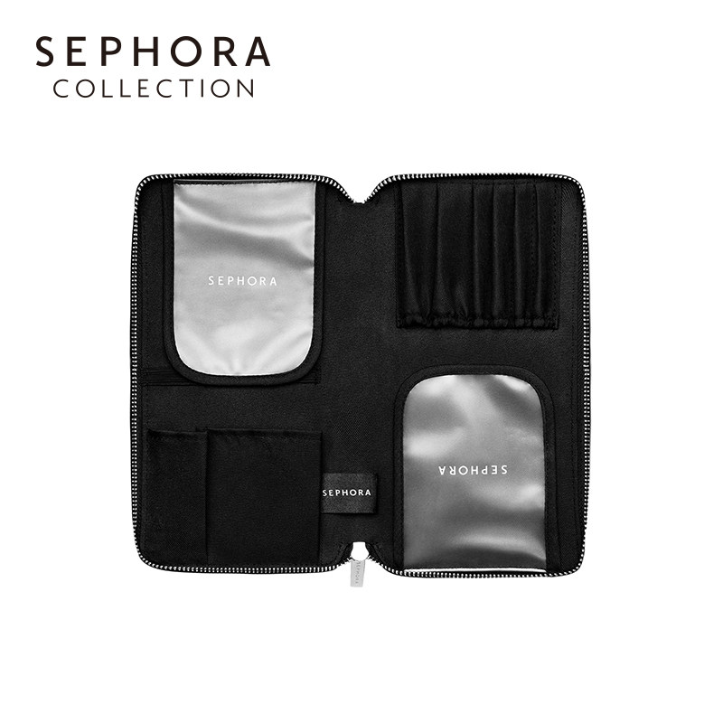 【立享3折OP】Sephora/丝芙兰便携化妆刷包女简约黑色旅行化妆包,淘宝优惠券,粉丝福利购,淘宝优惠卷