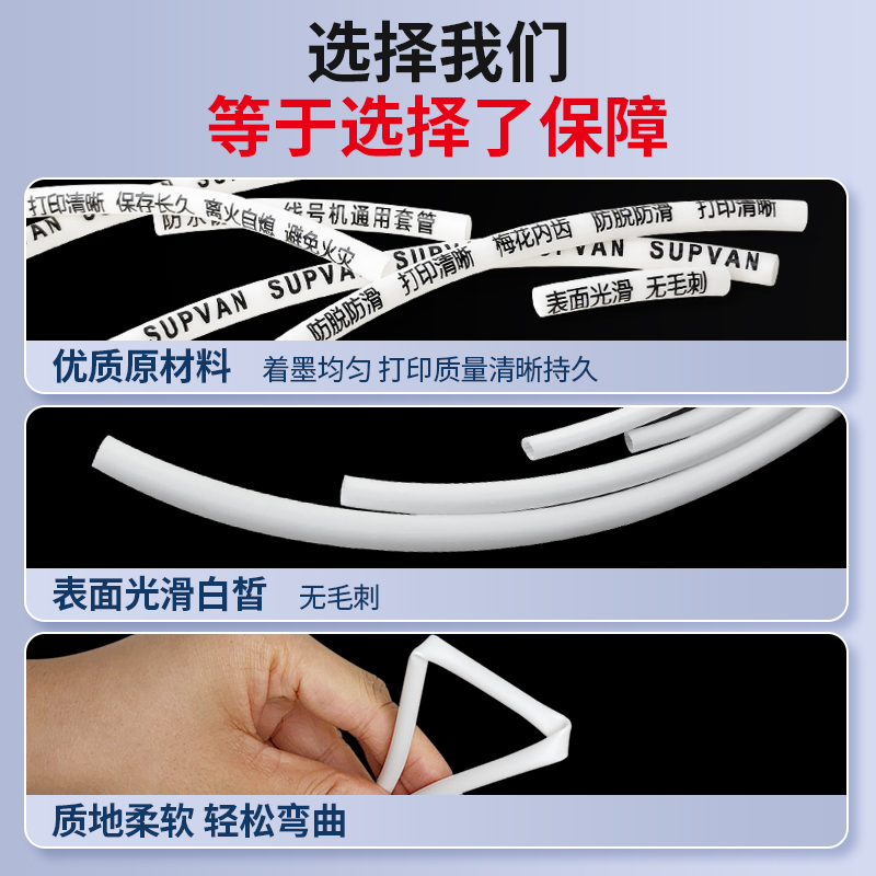 硕方号码管线号机套管电缆线缆PVC梅花管白色亮面套管电线编码 - 图2