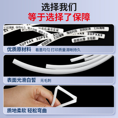 硕方号码管线号机套管电缆线缆PVC梅花管白色亮面套管电线编码 - 图2