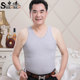 Summer men's pure cotton vest loose grandpa t-shirt