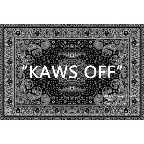 潮牌地毯kaws联名IKEA网红地毯客厅卧室沙发茶几毯潮流个性衣帽间 - 图0