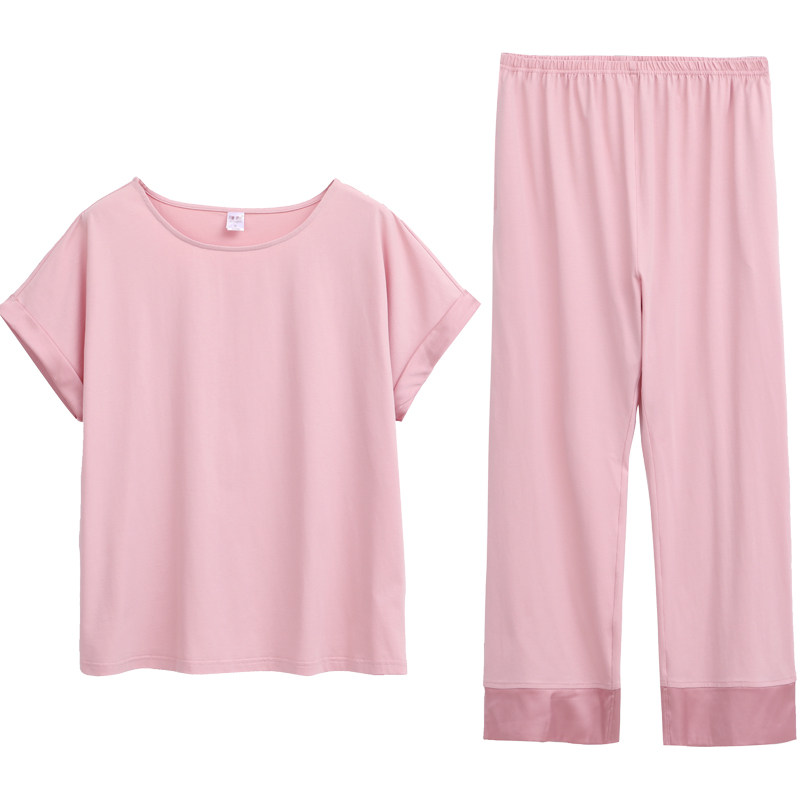 可外穿短袖八九分裤睡衣套装居家服 花样娇兰睡衣/家居服套装