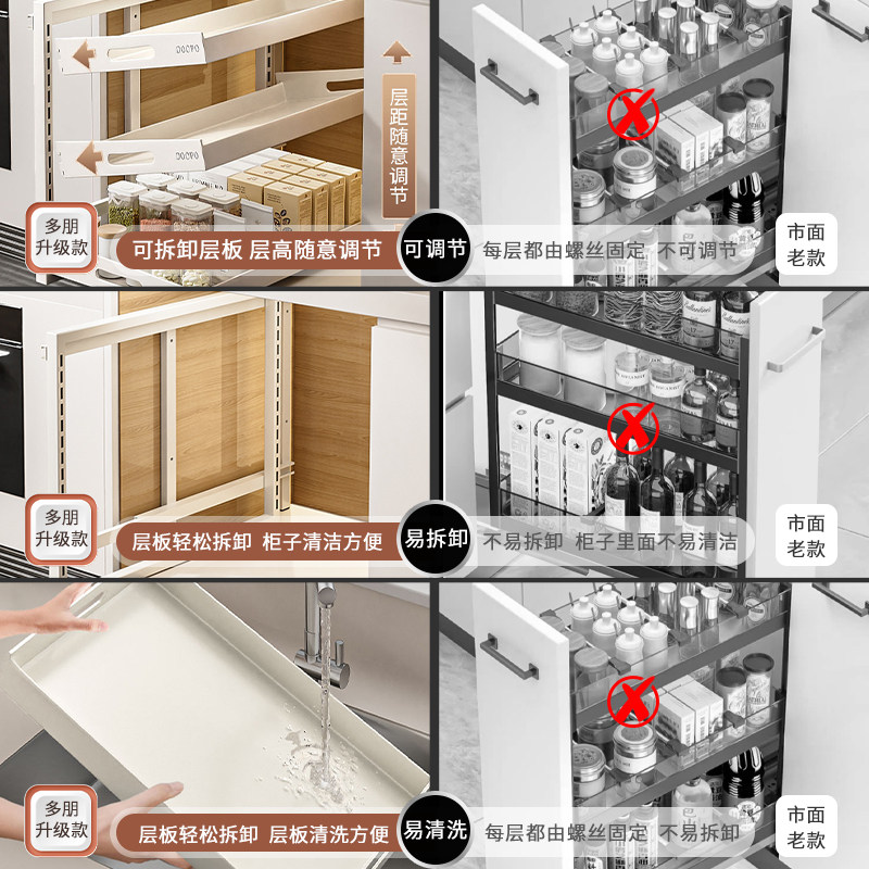 多朋橱柜拉篮抽拉式厨房置物架抽屉式调料锅具收纳架下水槽分层架,淘宝优惠券,粉丝福利购,淘宝优惠卷