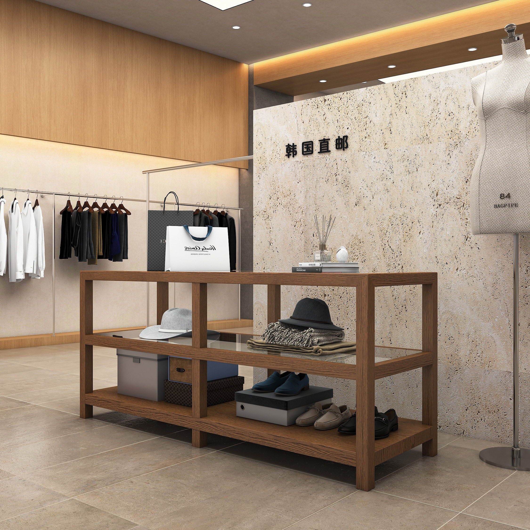 服装店中岛台展示柜鞋子女装店包包流水台陈列柜饰品玻璃展架摆台,淘宝优惠券,粉丝福利购,淘宝优惠卷