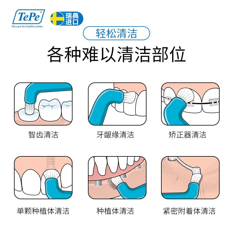 TePe进口家用硬毛小头单头刷 智齿/正畸/矫正口腔清洁牙刷 1支装 - 图2