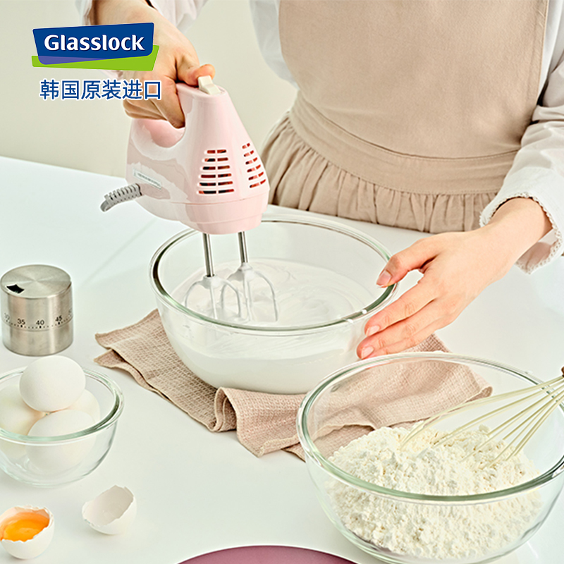 glasslock韩国进口钢化玻璃沙拉碗大号圆形汤碗和面料理大容量碗