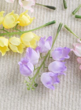 仿真铃兰花串手工diy簪花花环材料绢花假花 小风铃花装饰拍摄道具