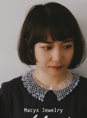 日系手作少女感透明彩色串珠领子款项链designsix