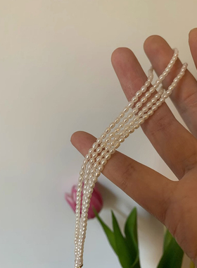 14k包金天然淡水小米粒珍珠项链