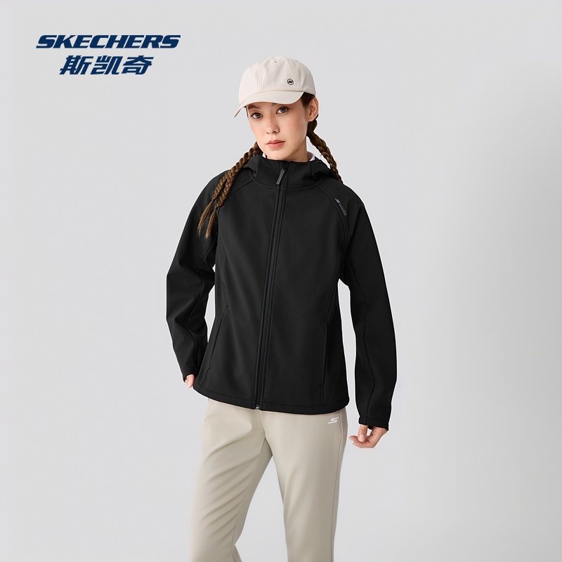 Skechers斯凯奇秋冬季女款舒适梭织连帽外套,淘宝优惠券,粉丝福利购,淘宝优惠卷