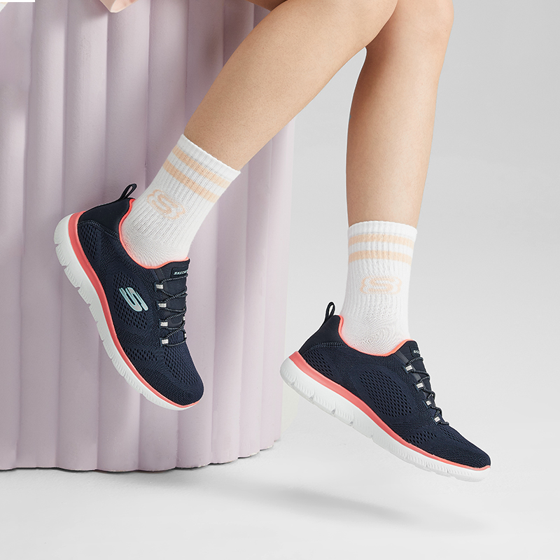 skechers 斯凯奇正品奥莱 春季女子时尚轻质缓震一脚蹬健步运动鞋