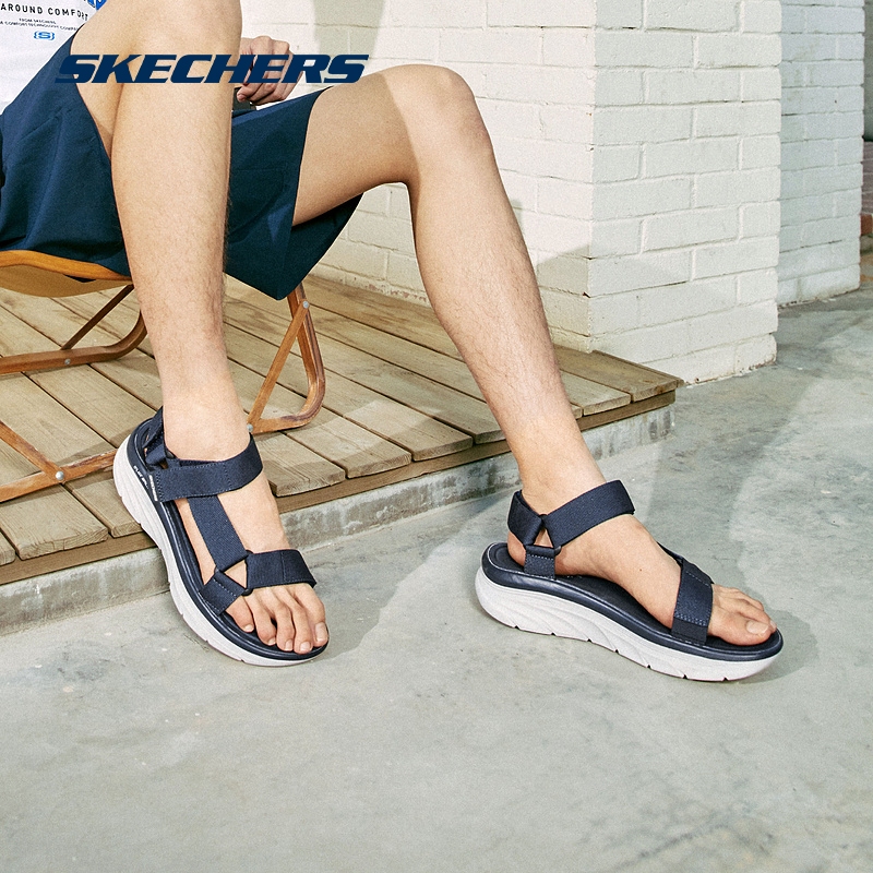 Skechers 斯凯奇正品奥莱 夏季情侣厚底魔术贴简约休闲运动凉鞋