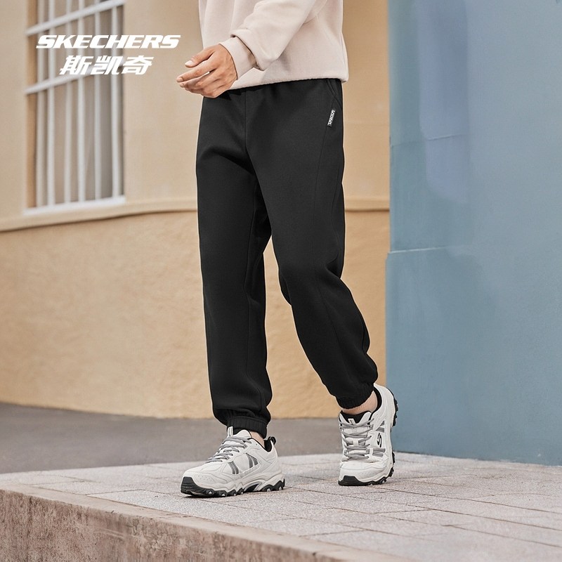 skechers斯凯奇男士运动裤宽松型秋冬新款加绒针织长裤保暖舒适,淘宝优惠券,粉丝福利购,淘宝优惠卷