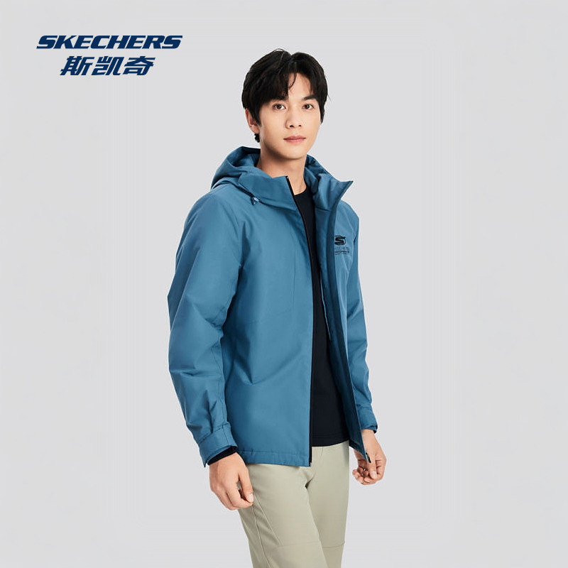 Skechers斯凯奇秋冬外套男子防风防泼水连帽保暖户外上衣外套,淘宝优惠券,粉丝福利购,淘宝优惠卷