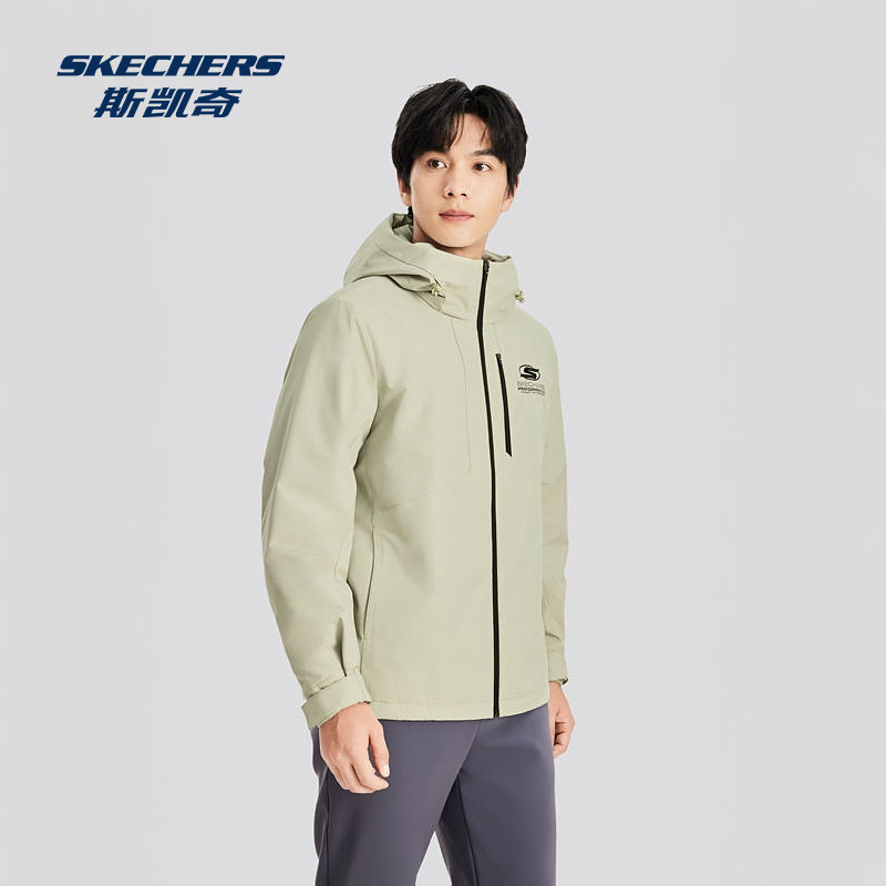 Skechers斯凯奇秋冬外套男子防风防泼水连帽保暖户外上衣外套,淘宝优惠券,粉丝福利购,淘宝优惠卷