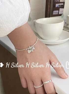 S925纯银锆石喇叭花爱心手链