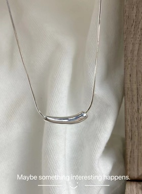 S925简约小茄子女网红锁骨链纯欲