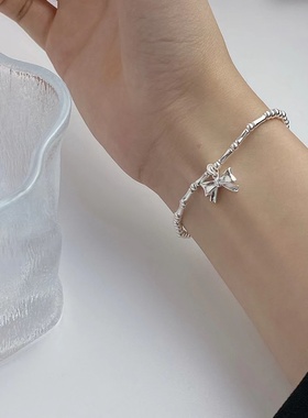 S925银S925银轻奢风蝴蝶结手链