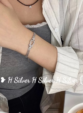 S925纯银中古风微镶锆石手链