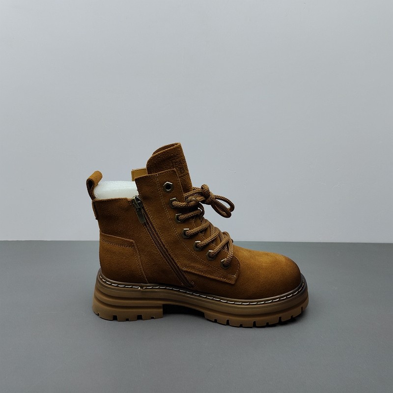 2025尾货工厂断码处理女鞋低跟侧拉链短筒马丁靴棕色牛皮真皮,淘宝优惠券,粉丝福利购,淘宝优惠卷