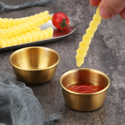 304 Соус из нержавеющей стали приправляющий диск Золотые Торговцы западным Niu Enchus Dip Dip