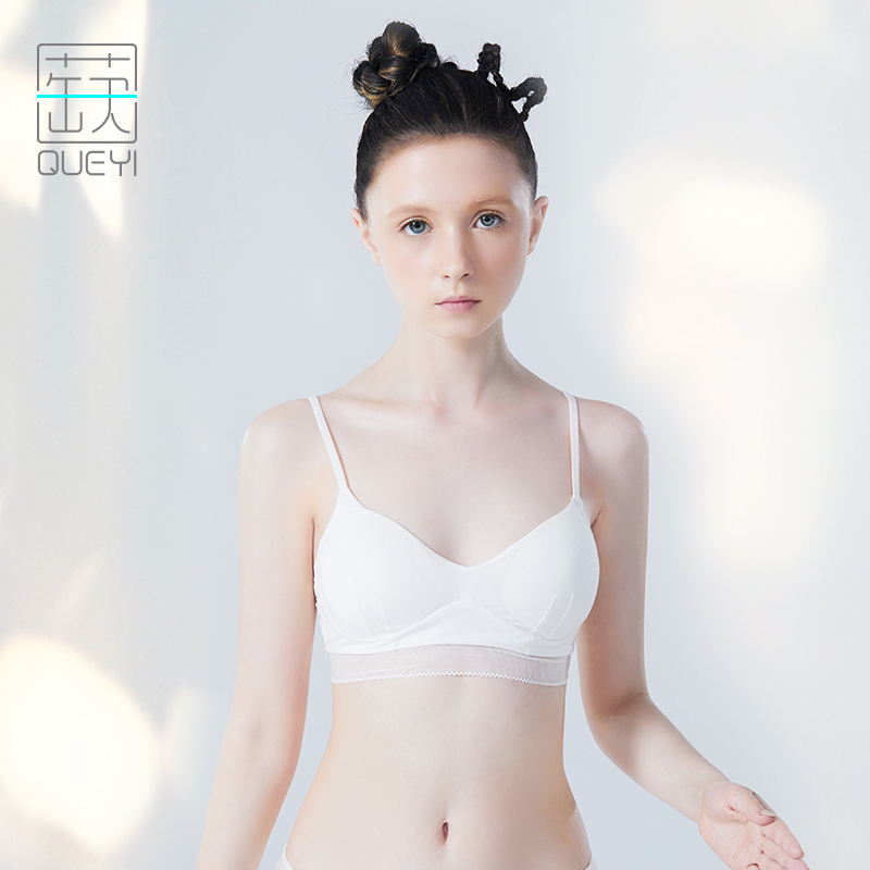 蒛一旗舰店蒛一夏季背心式文胸薄款学生高中少女睡眠透气轻薄日式内衣无钢圈2