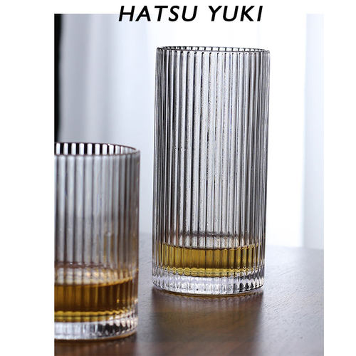 初雪正品Hatsuyuki竖纹威士忌嗨棒杯 日式highball水割酒杯ins - 图1