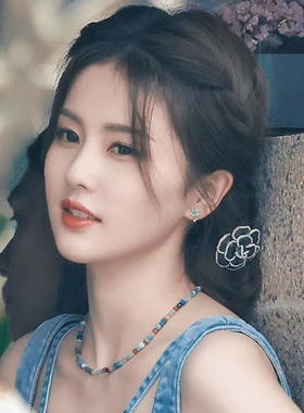 白鹿同款彩色串珠项链春夏新款