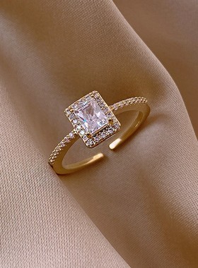 方糖钻戒时尚通勤简约ins风