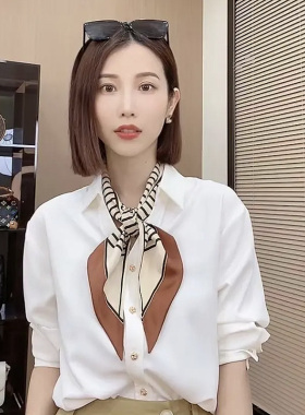 春秋夏季斜角韩版女印花丝巾装饰
