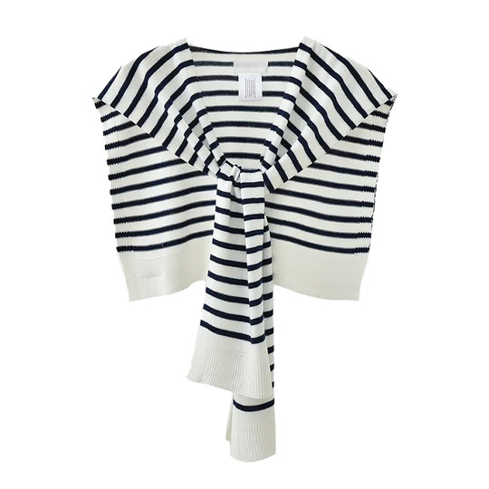 Striped high-end warm outer wear thin internet celebrity waistcoat