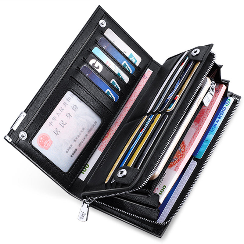 英皇保罗真皮男士拉链多功能钱包 williampolo宇硕钱包