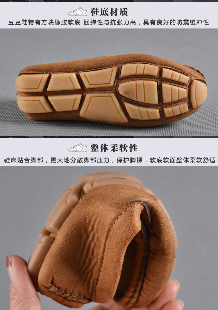 儿童皮鞋春秋新款男童女童宝宝豆豆鞋中大童黑色皮鞋透气软底软面,淘宝优惠券,粉丝福利购,淘宝优惠卷