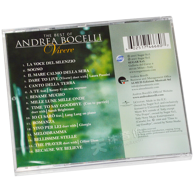 原版正版 Andrea Bocelli 安德烈波切利 精选 Vivere 进口CD专辑 - 图2