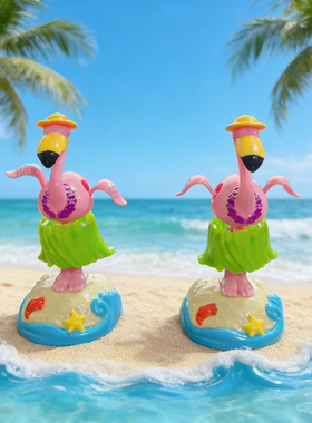 可爱火烈鸟太阳能摆件