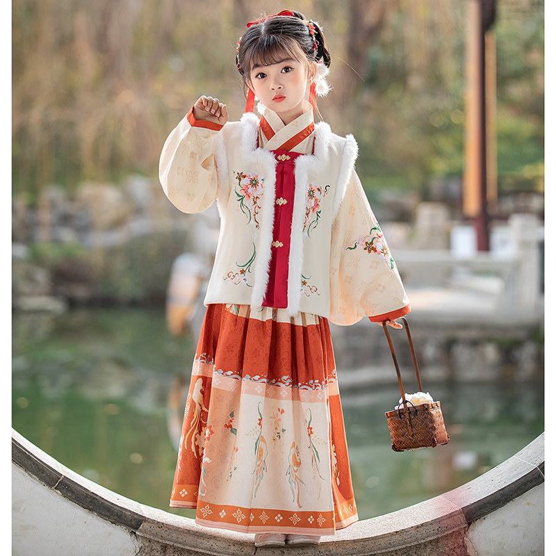 汉服女童冬装中国风 柠溪民族服装/舞台装