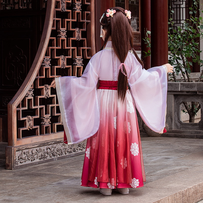 女童中国风唐装超仙刺绣古装汉服 柠溪民族服装/舞台装