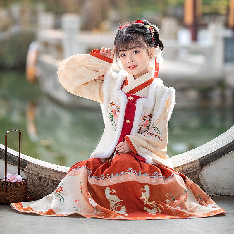 汉服女童冬装中国风 柠溪民族服装/舞台装