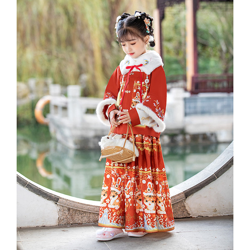 女童汉服冬装加厚中国风超仙原创 柠溪民族服装/舞台装