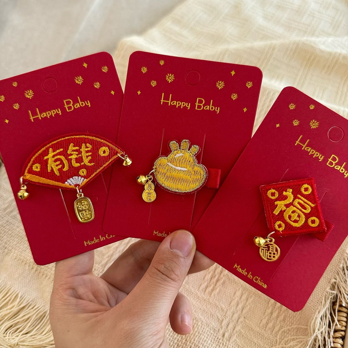 儿童中国风发饰女童可爱毛球边夹流苏抓周头饰宝宝旗袍汉服发夹子,淘宝优惠券,粉丝福利购,淘宝优惠卷