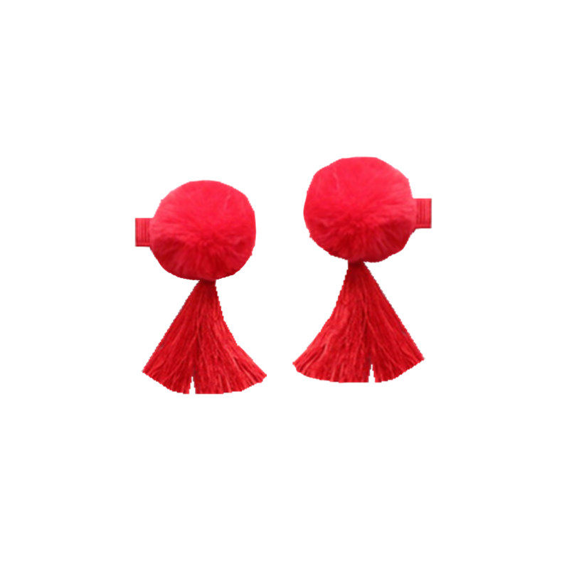 儿童中国风发饰女童可爱毛球边夹流苏抓周头饰宝宝旗袍汉服发夹子,淘宝优惠券,粉丝福利购,淘宝优惠卷